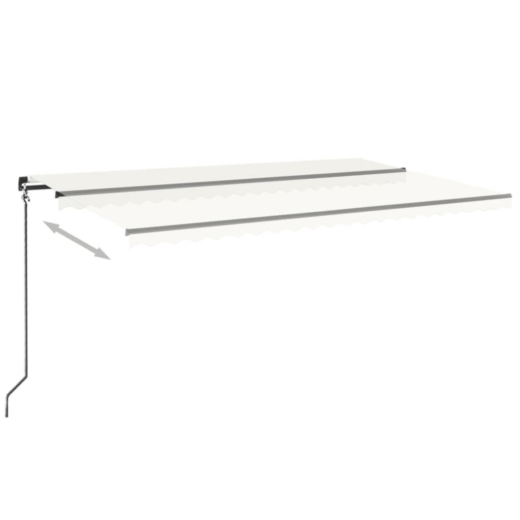 vidaXL Manual Retractable Awning with LED 500x350 cm Cream