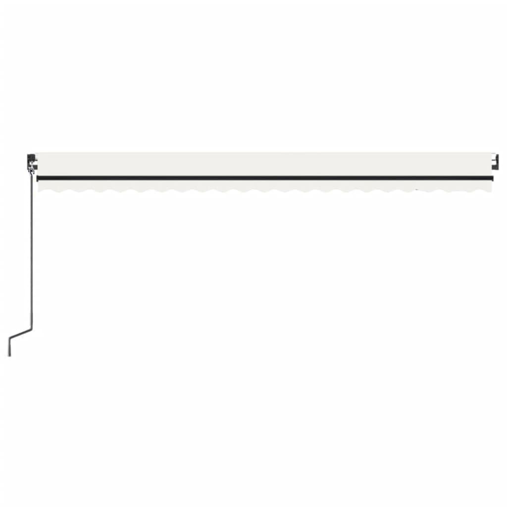 vidaXL Manual Retractable Awning with LED 500x350 cm Cream