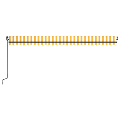 vidaXL Manual Retractable Awning with LED 500x350 cm Yellow and White