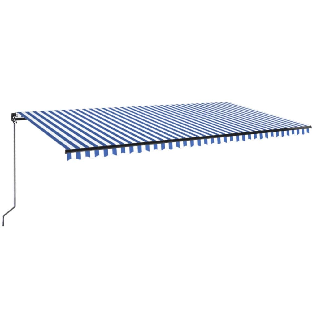 vidaXL Manual Retractable Awning 600x350 cm Blue and White