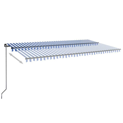 vidaXL Manual Retractable Awning 600x350 cm Blue and White
