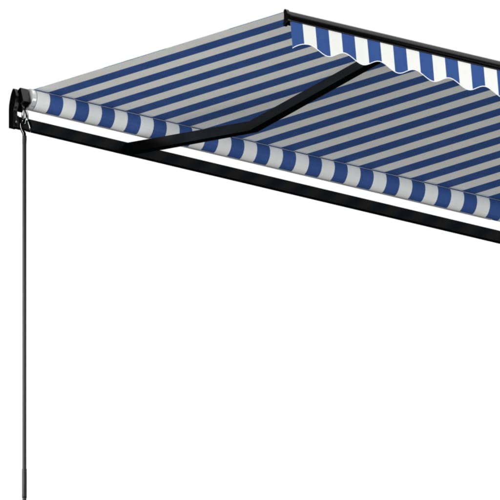 vidaXL Manual Retractable Awning 600x350 cm Blue and White