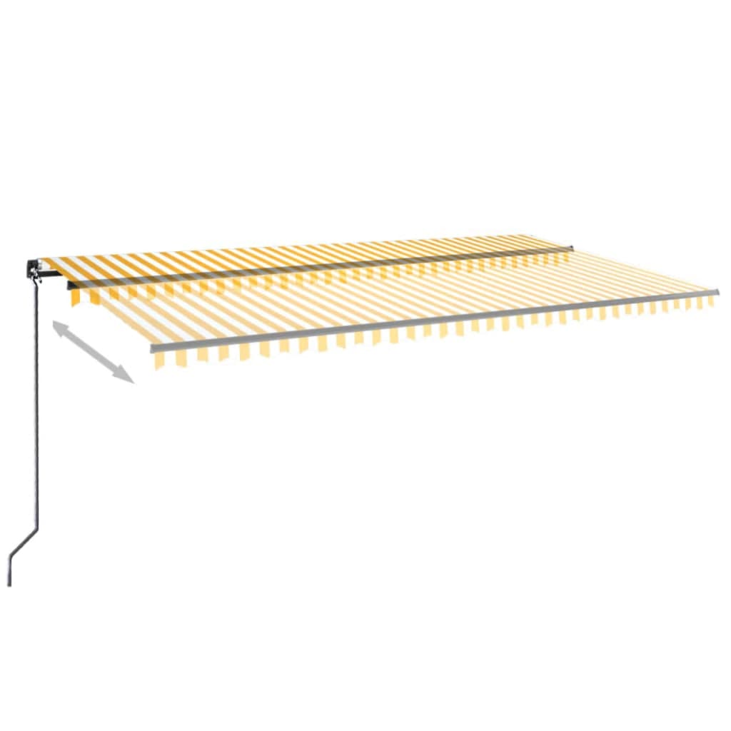 vidaXL Manual Retractable Awning 600x350 cm Yellow and White