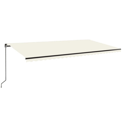 vidaXL Manual Retractable Awning with LED 600x350 cm Cream