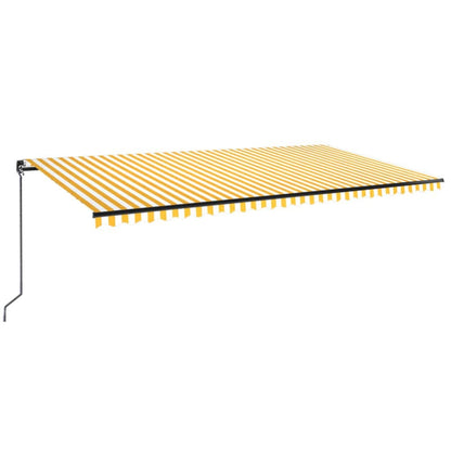 vidaXL Manual Retractable Awning with LED 600x350 cm Yellow and White