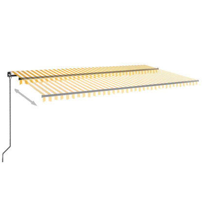 vidaXL Manual Retractable Awning with LED 600x350 cm Yellow and White