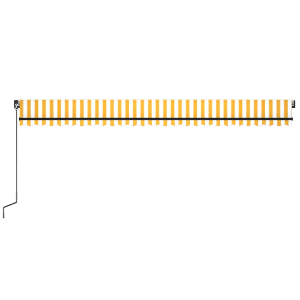 vidaXL Manual Retractable Awning with LED 600x350 cm Yellow and White