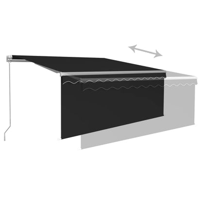 vidaXL Manual Retractable Awning with Blind 3x2.5m Anthracite