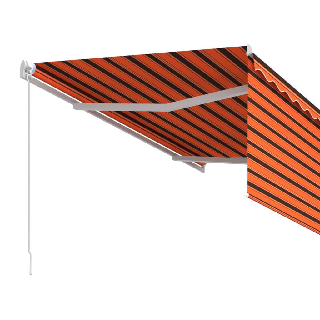 vidaXL Manual Retractable Awning with Blind 3x2.5m Orange&Brown