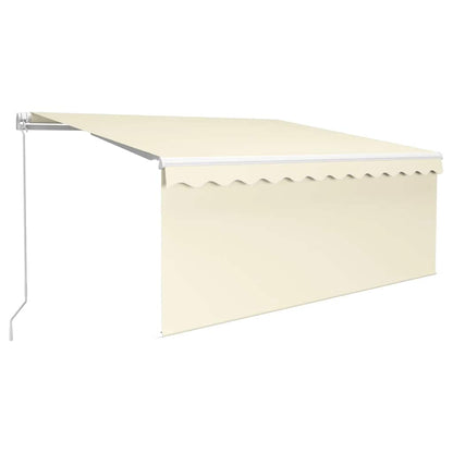 vidaXL Manual Retractable Awning with Blind&LED 3x2.5m Cream
