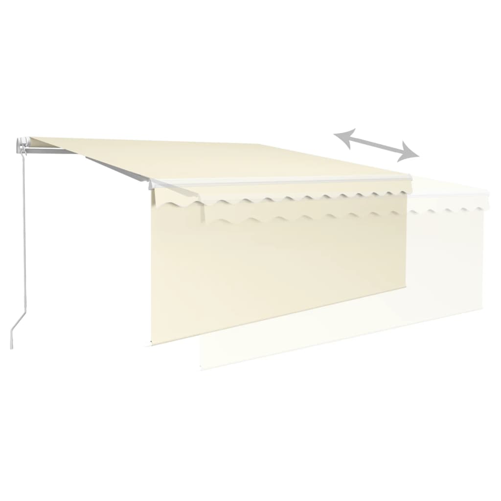 vidaXL Manual Retractable Awning with Blind 3.5x2.5m Cream