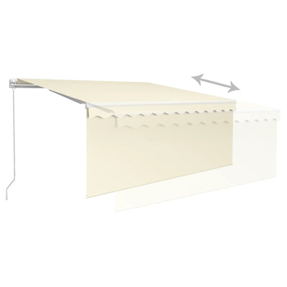 vidaXL Manual Retractable Awning with Blind 3.5x2.5m Cream