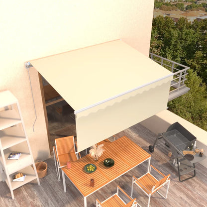 vidaXL Manual Retractable Awning with Blind 3.5x2.5m Cream