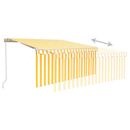 vidaXL Retractable Awning | Yellow and white
