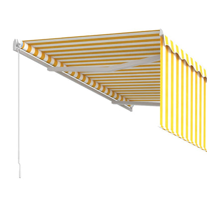 vidaXL Retractable Awning | Yellow and white