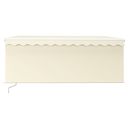 vidaXL Manual Retractable Awning with Blind&LED 3.5x2.5m Cream