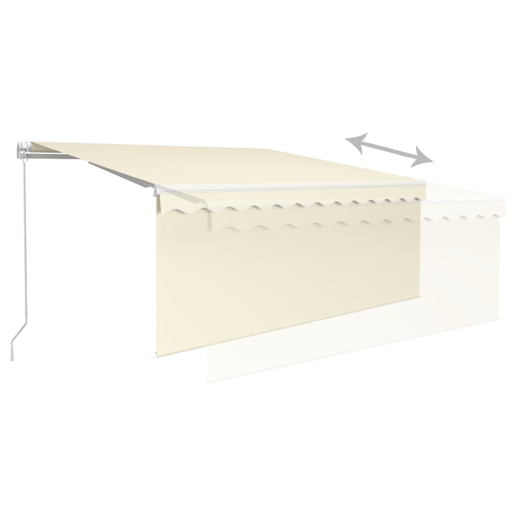 vidaXL Manual Retractable Awning with Blind&LED 3.5x2.5m Cream