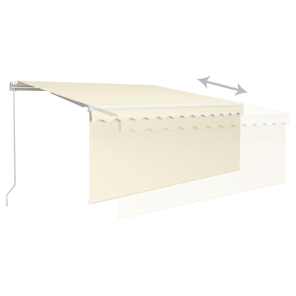 vidaXL Manual Retractable Awning with Blind&LED 3.5x2.5m Cream
