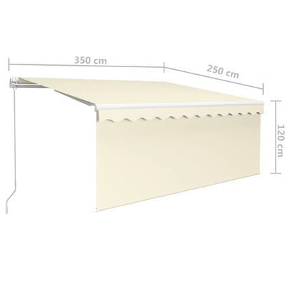 vidaXL Manual Retractable Awning with Blind&LED 3.5x2.5m Cream