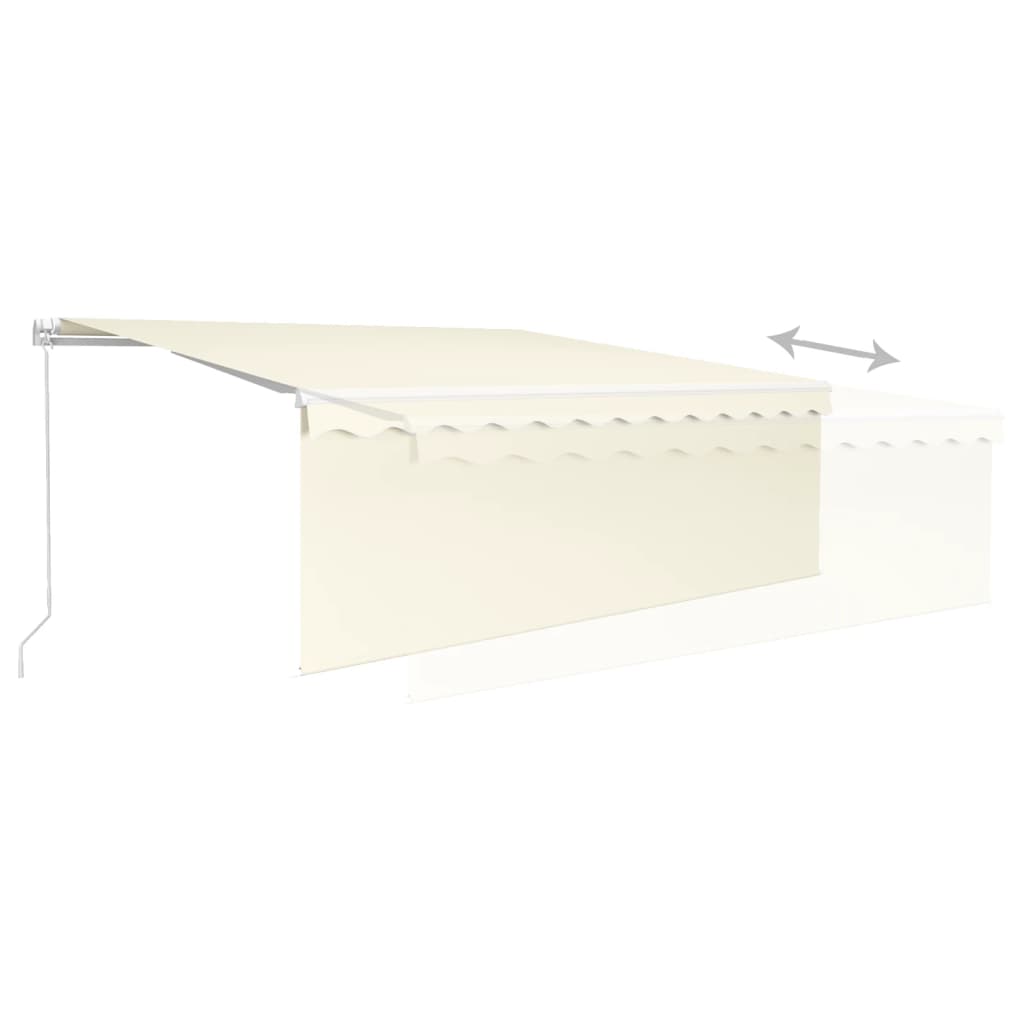 vidaXL Manual Retractable Awning with Blind 4x3m Cream