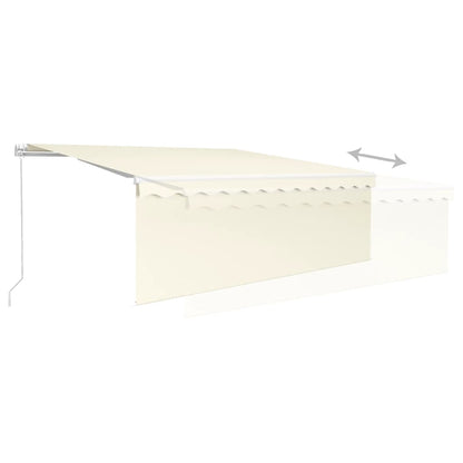 vidaXL Manual Retractable Awning with Blind 4x3m Cream