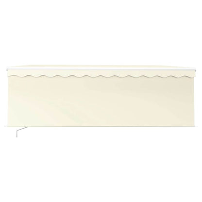 vidaXL Manual Retractable Awning with Blind&LED 4x3m Cream