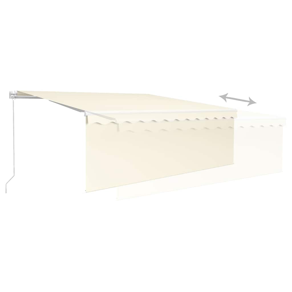 vidaXL Manual Retractable Awning with Blind&LED 4x3m Cream