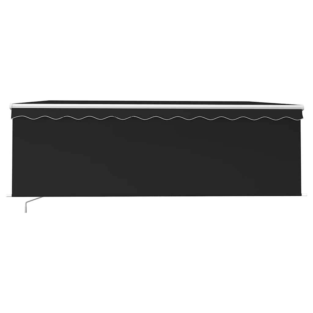 vidaXL Manual Retractable Awning with Blind&LED 4.5x3m Anthracite