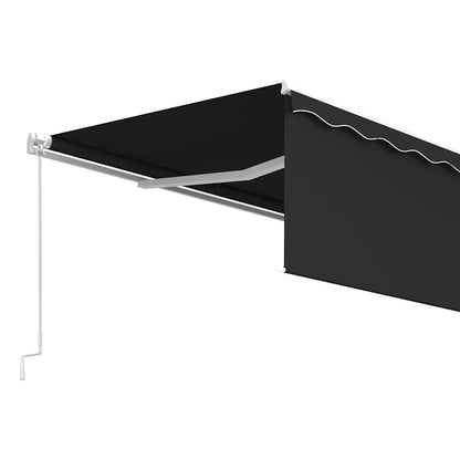 vidaXL Manual Retractable Awning with Blind 5x3m Anthracite