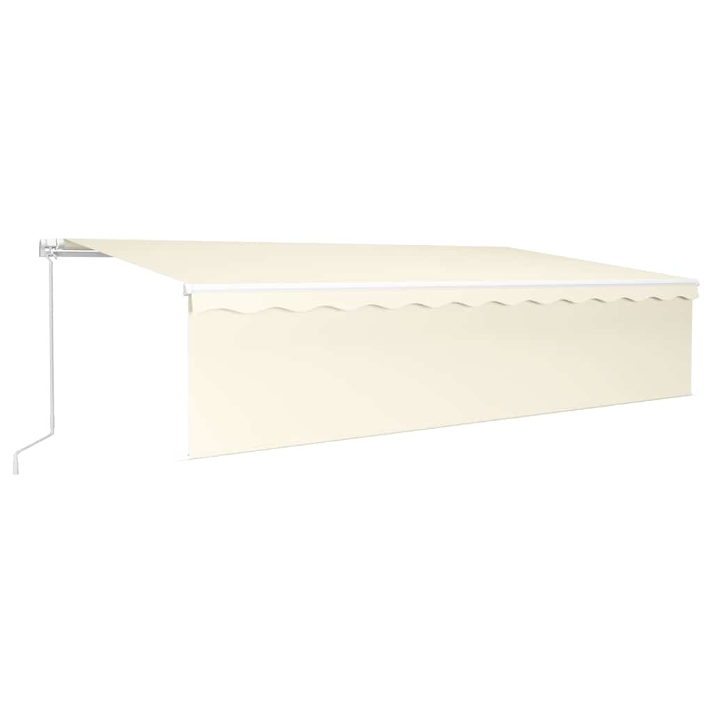 vidaXL Manual Retractable Awning with Blind 6x3m Cream
