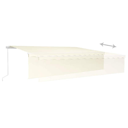 vidaXL Manual Retractable Awning with Blind 6x3m Cream