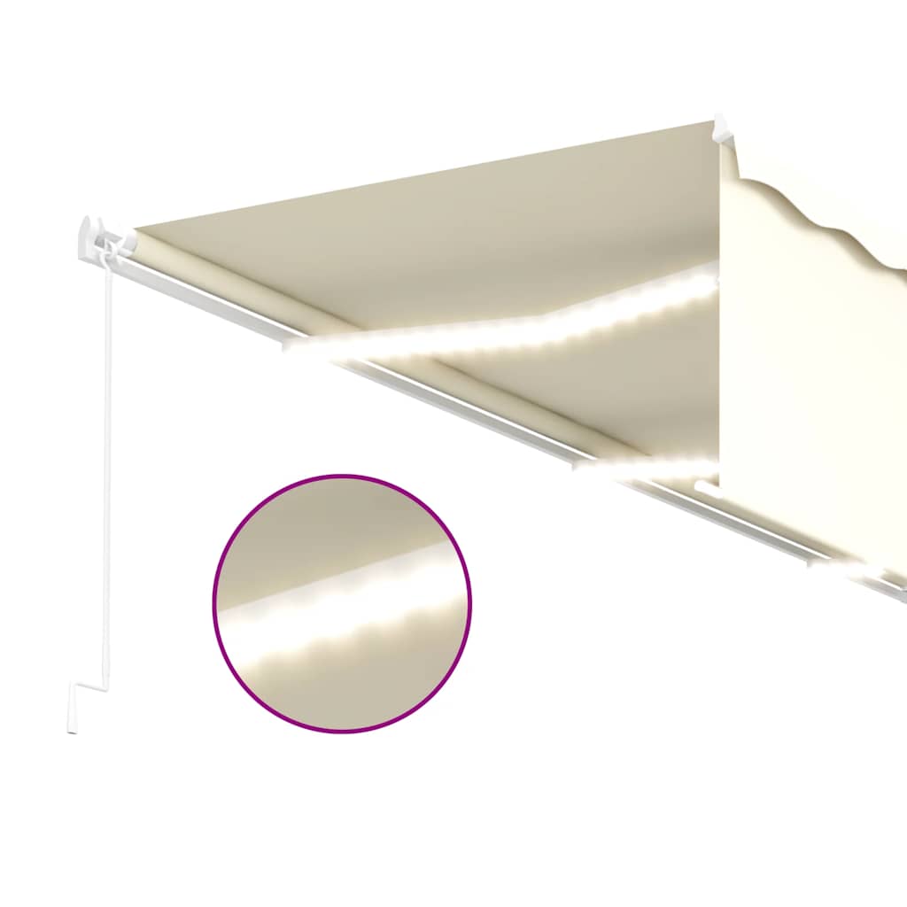 vidaXL Manual Retractable Awning with Blind&LED 6x3m Cream