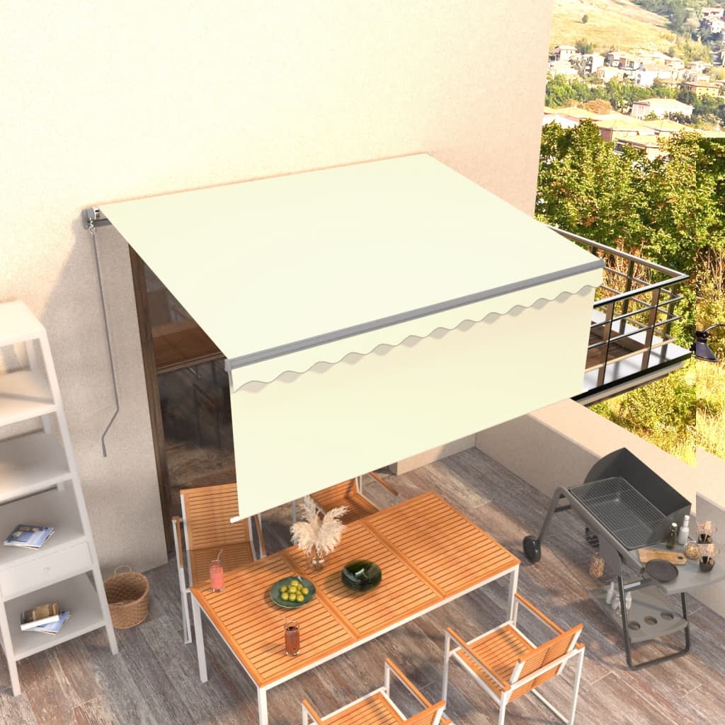vidaXL Manual Retractable Awning with Blind 3x2.5m Cream