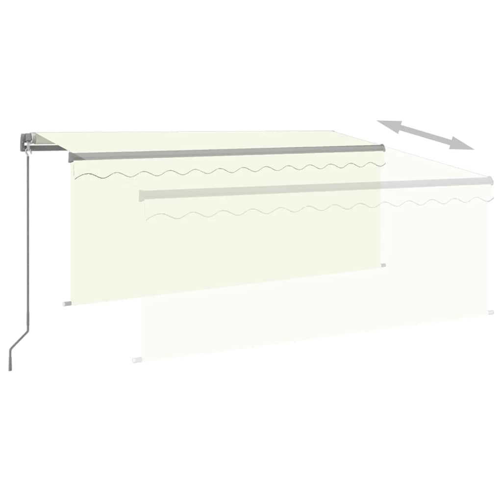 vidaXL Manual Retractable Awning with Blind&LED 3x2.5m Cream