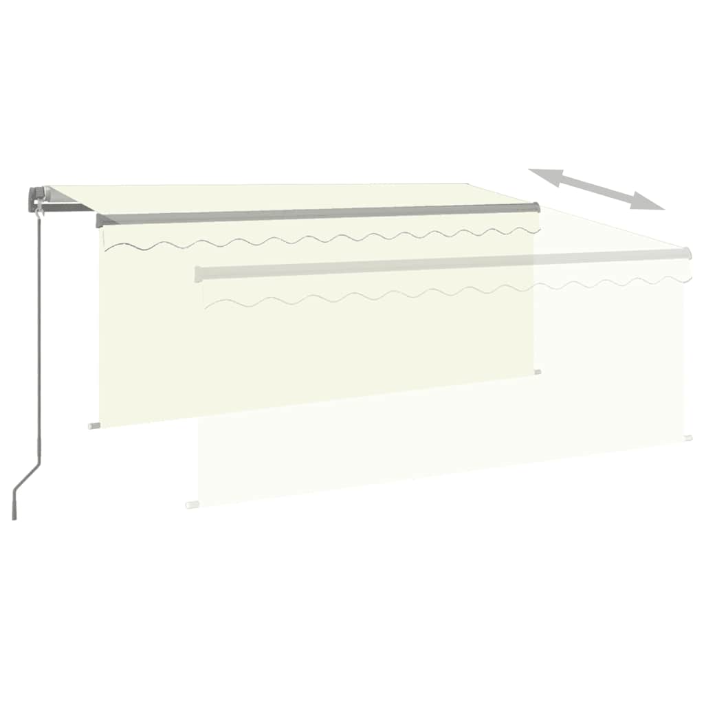 vidaXL Manual Retractable Awning with Blind 3.5x2.5m Cream