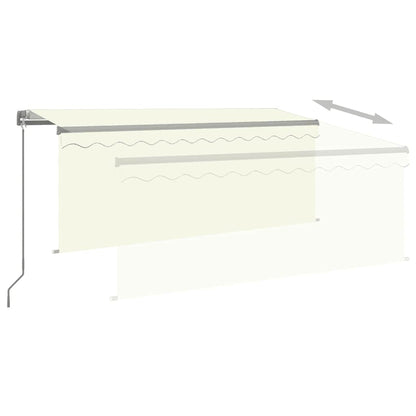 vidaXL Manual Retractable Awning with Blind 3.5x2.5m Cream