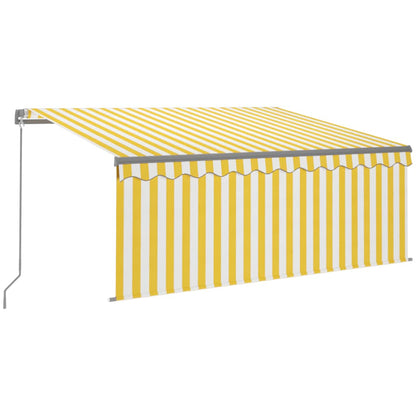 vidaXL Manual Retractable Awning with Blind 3.5x2.5m Yellow&White