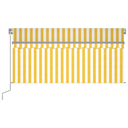 vidaXL Manual Retractable Awning with Blind 3.5x2.5m Yellow&White