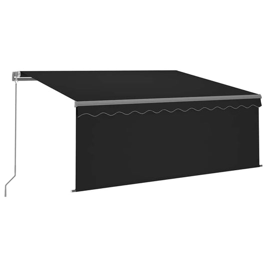 vidaXL Retractable Awning | Anthracite | Powder-coated aluminium | 3.5 x 2.5 m