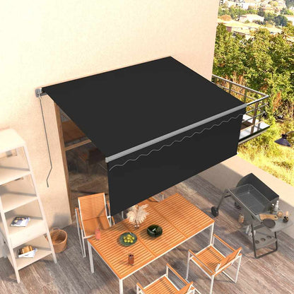 vidaXL Retractable Awning | Anthracite | Powder-coated aluminium | 3.5 x 2.5 m