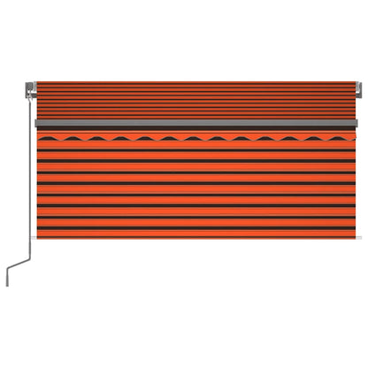 3069400 vidaXL Manual Retractable Awning with Blind 3,5x2,5m Orange&Brown (313230+46860+313294)