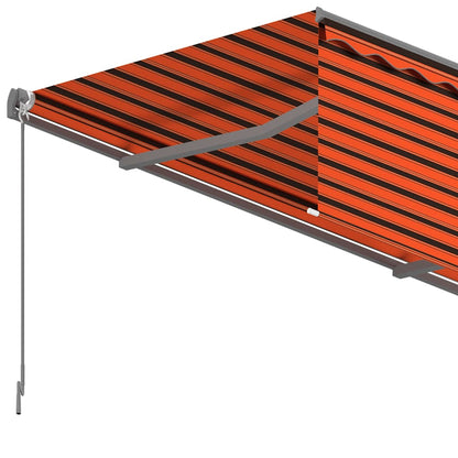 3069400 vidaXL Manual Retractable Awning with Blind 3,5x2,5m Orange&Brown (313230+46860+313294)