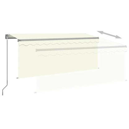 vidaXL Manual Retractable Awning with Blind&LED 3.5x2.5m Cream