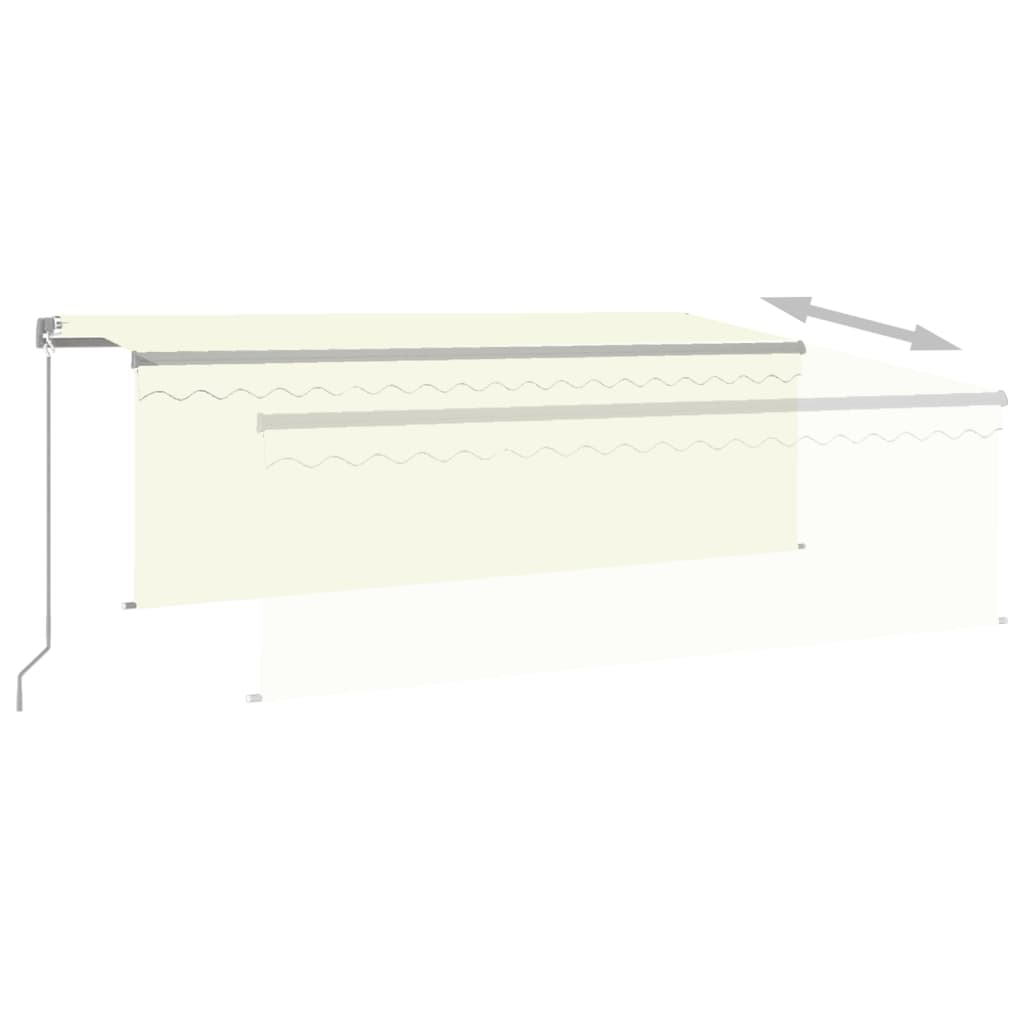 vidaXL Manual Retractable Awning with Blind 4x3m Cream