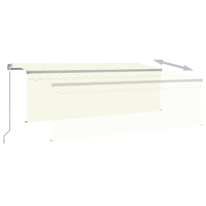 vidaXL Manual Retractable Awning with Blind 4x3m Cream