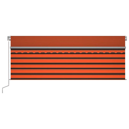 vidaXL Manual Retractable Awning with Blind 4x3m Orange&Brown