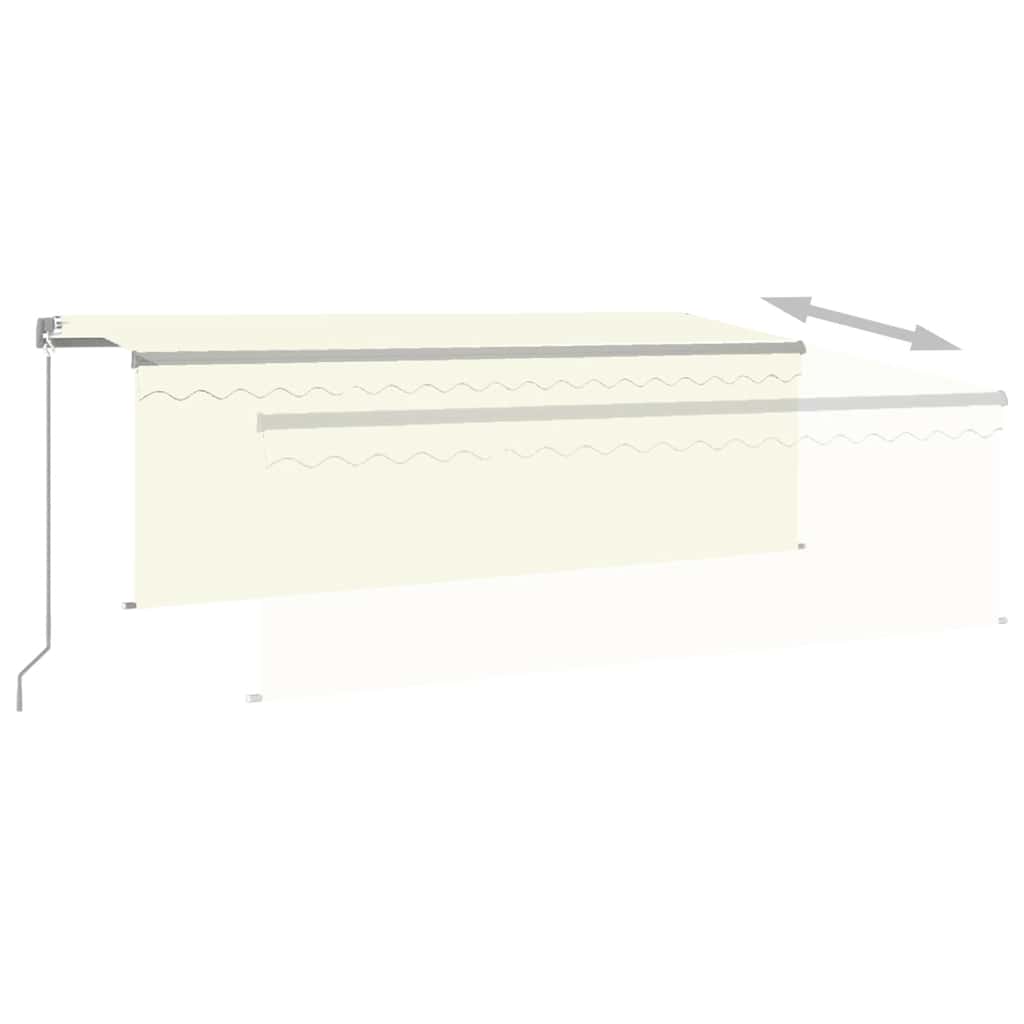 vidaXL Manual Retractable Awning with Blind&LED 4x3m Cream