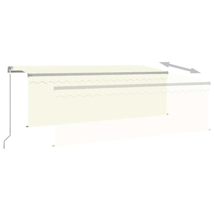 vidaXL Manual Retractable Awning with Blind&LED 4x3m Cream