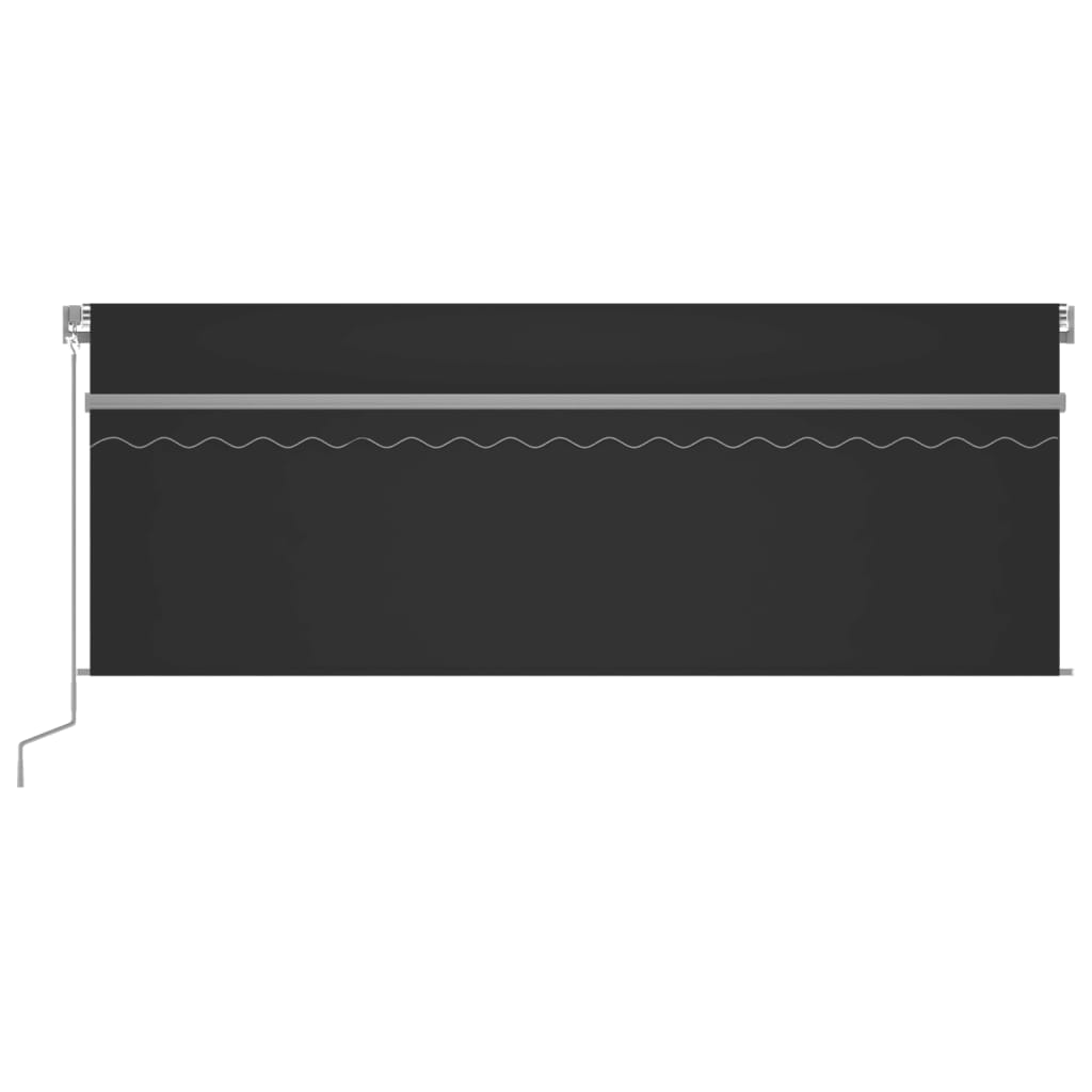 vidaXL Manual Retractable Awning with Blind&LED 4x3m Anthracite