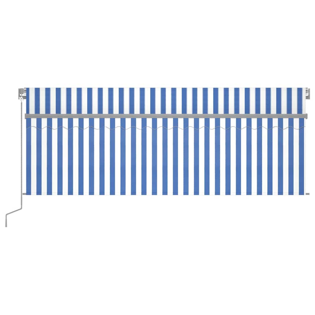 vidaXL Retractable Awning | Blue and White